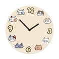 thumbnail image 2 of Reloj de pared con diseño de gato, silencioso, redondo, fácil de leer, único, de madera, decorativo. 25 cm, 2 of 9