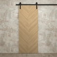thumbnail image 3 of Modern Barn Door 42 x 84 inches | Ego 5005 Natural Oak | 8FT Rail Track Heavy Hardware Set | Solid Panel Interior Doors, 3 of 5