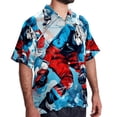 thumbnail image 2 of Ice Hockey Men's Casual Printed Button Down Short Sleeve Spread Collar Beach Shirts for Summer, Unisex, 2 of 6