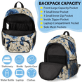 thumbnail image 5 of Herdesigns Flowers Blue Backpack with Lunch Box Floral Lightweight Large Travel Work Laptop Backpacks Set Casual Daypacks, 5 of 8