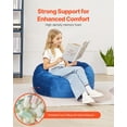 thumbnail image 4 of Sillón Puff VEVOR, redondo de 90 cm con funda extraíble y lavable, relleno de espuma viscoelástica 25D y terciopelo holandes suave, ideal para dormitorio o sala de juegos, color azul., 4 of 9