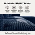 thumbnail image 4 of 96" L-Shaped Sectional Couches for Living Room, Modular Cloud Couch with Chaise, Corduroy Deep Seat Boneless Sofa, No Assembly, Blue, 4 of 7