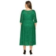 thumbnail image 4 of OBEEII Floral Lace Plus Size Dresses 3/4 Sleeve O Neck Party Wedding Cocktail Swing Midi Dress with Pockets for Women Fashion Clothes, 4 of 6
