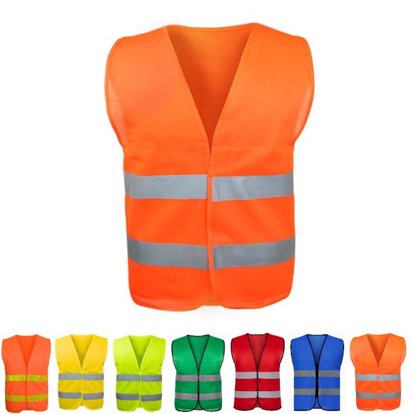 Jinswick Mens Women High Visibility Reflective Vest Hi-vis Bright Color Construction Safety Vest,, Hi Vis Silver Strip,Work, Cycling, Runner, Surveyor, Volunteer, Crossing Guard, Road, Construction