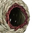 thumbnail image 4 of Outdoor Hanging decor, Small Bird Cage, 6 in Woven Fiber Sphere, Nesting Shelter, Hanging Garden decor, Red Wicker Entrance, 1 Pc, 4 of 5