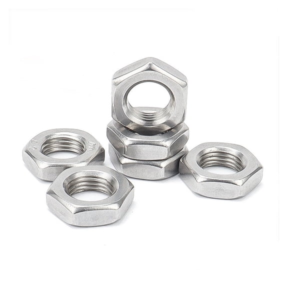 1/5/10pcs Fine Thread Thin Hex Nut M6 M8 M10 - M20 Flat Hexagon Nuts A2 Stainless Steel