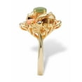 thumbnail image 2 of PalmBeach Jewelry Oval Genuine Coral, Opal, Jade, Onyx and Tiger's-Eye Cluster 18k Gold-Plated Ring, 2 of 6