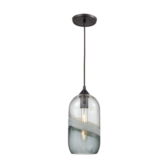 Elk Lighting 25102/1 Pendants Oil Rubbed Bronze Metal/Glass Sutter Creek