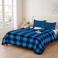 thumbnail image 2 of Twin Quilt Set 68''x86'', Black Blue Plaid Lightweight Summer Bedspread Coverlet Set with 2 Pillow Shams, Country Buffalo Checked Gingham Breathable All Season Quilt Bedding for Dorm/Bedroom, 2 of 9