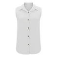 thumbnail image 5 of lmcalzta Womens Button down Tank Tops Sleeveless Lapel Collar Shirt Tanks Summer Work Business Casual Linen Shirt Blouses, 5 of 6