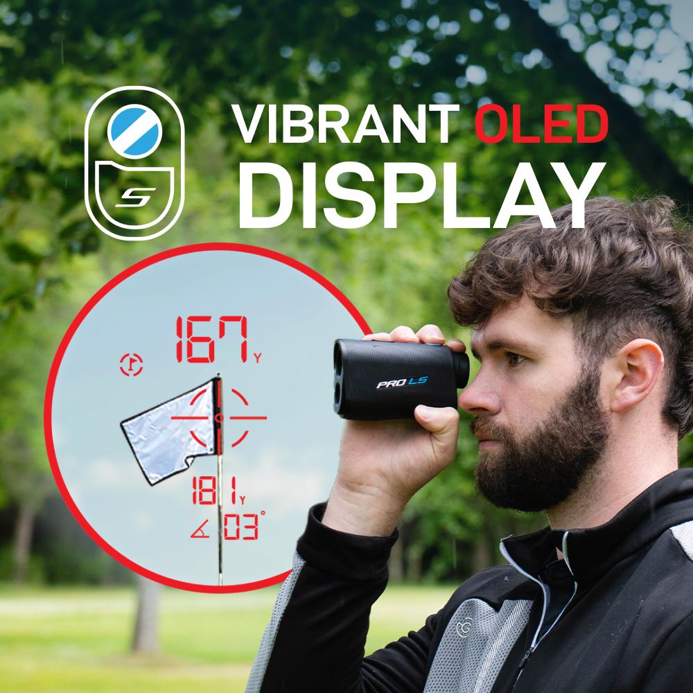 Shot Scope Golf Pro L5 Laser Rangefinder with Slope and Cart Magnet, Black -