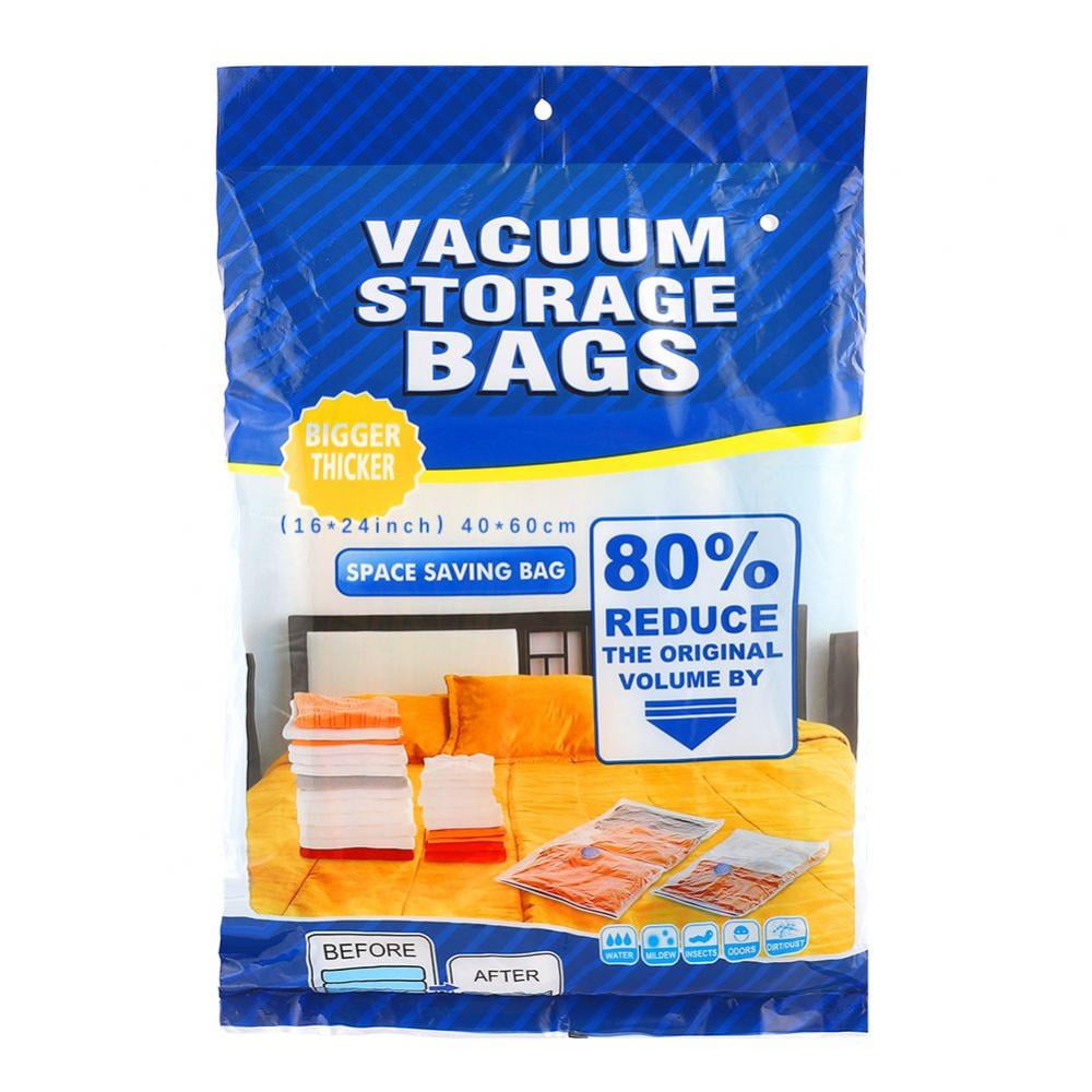 6pcs Vacuum Storage Bags Hand Pump Travel Space Saver Compressed Sealer Clothes 