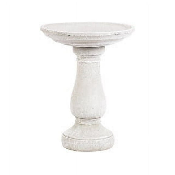 Solid Rock Stoneworks Oval Birdbath- 2 Piece - 24" Tall - Marble Tone