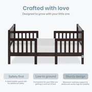 Dream On Me Hudson 3 in 1 Convertible Toddler Bed, Espresso