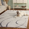 thumbnail image 4 of SAFAVIEH Florida Tamzen Abstract Shag Area Rug, Cream/Grey, 9'6" x 13', 4 of 14