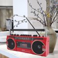 thumbnail image 1 of Lecteur de Cassettes Rétro Enregistreur Radio AM SW avec Haut-Parleur Bluetooth, à Piles Alimenté par C.a., Enregistreur Lecteur de Cassettes Fente USB Rouge, 1 of 7