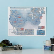 Maps International - Scratch-Off USA Skiing Map Print (Silk Art Paper) - Ski Gift - 17 x 22 inches