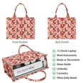 thumbnail image 2 of Large Capacity Tote Bag,Red Christmas Patchwork Pattern Handbag Fashion Luxury Tote Bag,15.7"x13"x 5.1" Inches,Laptop Compatible, 2 of 6