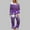 Purple, variant on asdoklhq Cotton Pajamas for Women Ladies' Christmas Printed Casual Top Pants Pajama Set Purple 2X