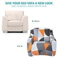 thumbnail image 2 of Shanna Stretch Sofa Slipcover Printed Sofa Covers for 1/2/3/4 Seaters Cushion Couch Furniture Protector (Orange & Gray,Armchair 1 Seater), 2 of 8