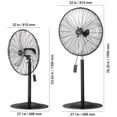 thumbnail image 5 of VEVOR Industrial Pedestal Fan, 30 Inch 85-Degree Oscillating Fan, Height Adjustable Standing Fans with 3 Adjustable Speeds, Black, 5 of 9