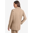 thumbnail image 3 of Jessica London Women's Plus Size Casual Long Sleeve Linen Blazer Jacket with Pockets, 3 of 6