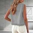 thumbnail image 5 of Staron Summer Sleeveless Cardigan for Women Casual Single Breasted Knitted Vest Short Cropped Open Front Tank Top, Gray S, 5 of 5