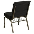 thumbnail image 4 of BizChair 4 Pack 21''W Church Chair in Black Dot Patterned Fabric with Cup Book Rack - Gold Vein Frame, 4 of 7