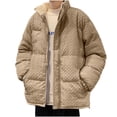 thumbnail image 3 of Maoxin Mens Tops Fashionable Men's Solid Color Long Sleeve Hoodless Casual Outwear Jackets Khaki 3XL, 3 of 5