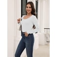 thumbnail image 4 of Ekouaer Womens Thermal Top Base Layer Long Sleeve Shirt Lightweight Stretch Scoop Neck Tops for Winter & Fall Thermal Undershirts, 4 of 8