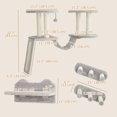 thumbnail image 3 of PawHut 3PCs Cat Wall Shelves w/ Scratching Post, Perches, Steps, Light Grey, 3 of 10