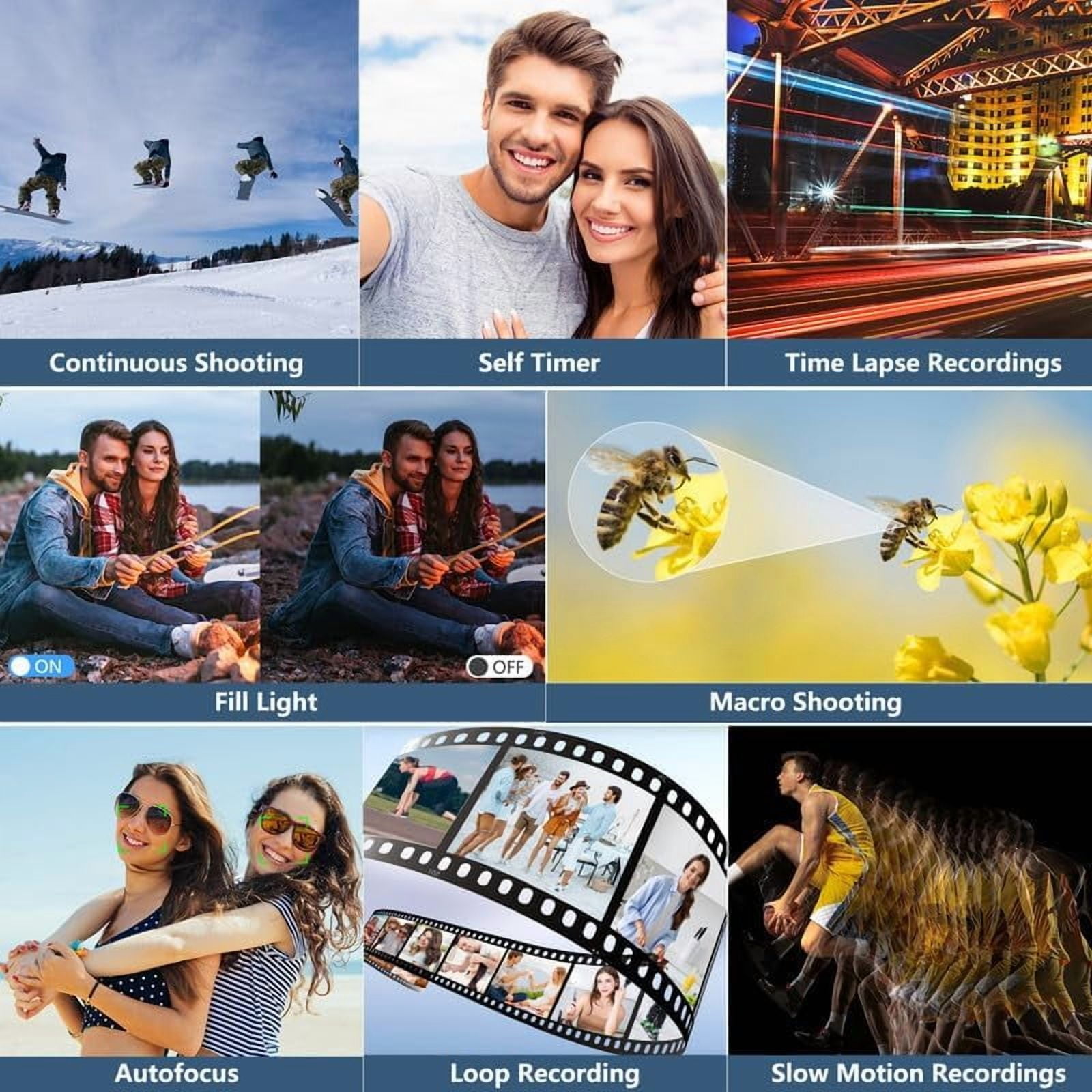XLURC 4K Digital Camera for Photography with Wifi 64MP Vlogging Camera for YouTube with 3" 180° Flip Screen, 18X Digital Zoom with 32GB Micro SD Card & 2 Batteries