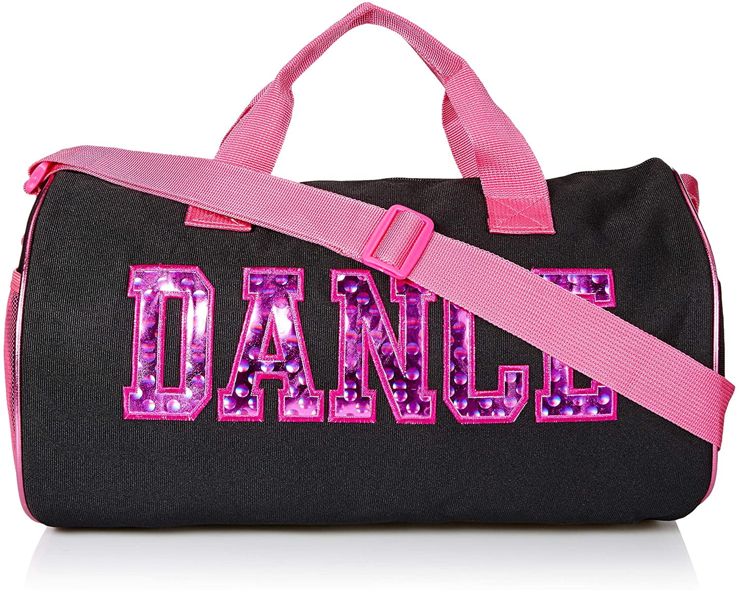 Dance Duffel Bag With Multicolored Dance Print (Black/Fuchsia