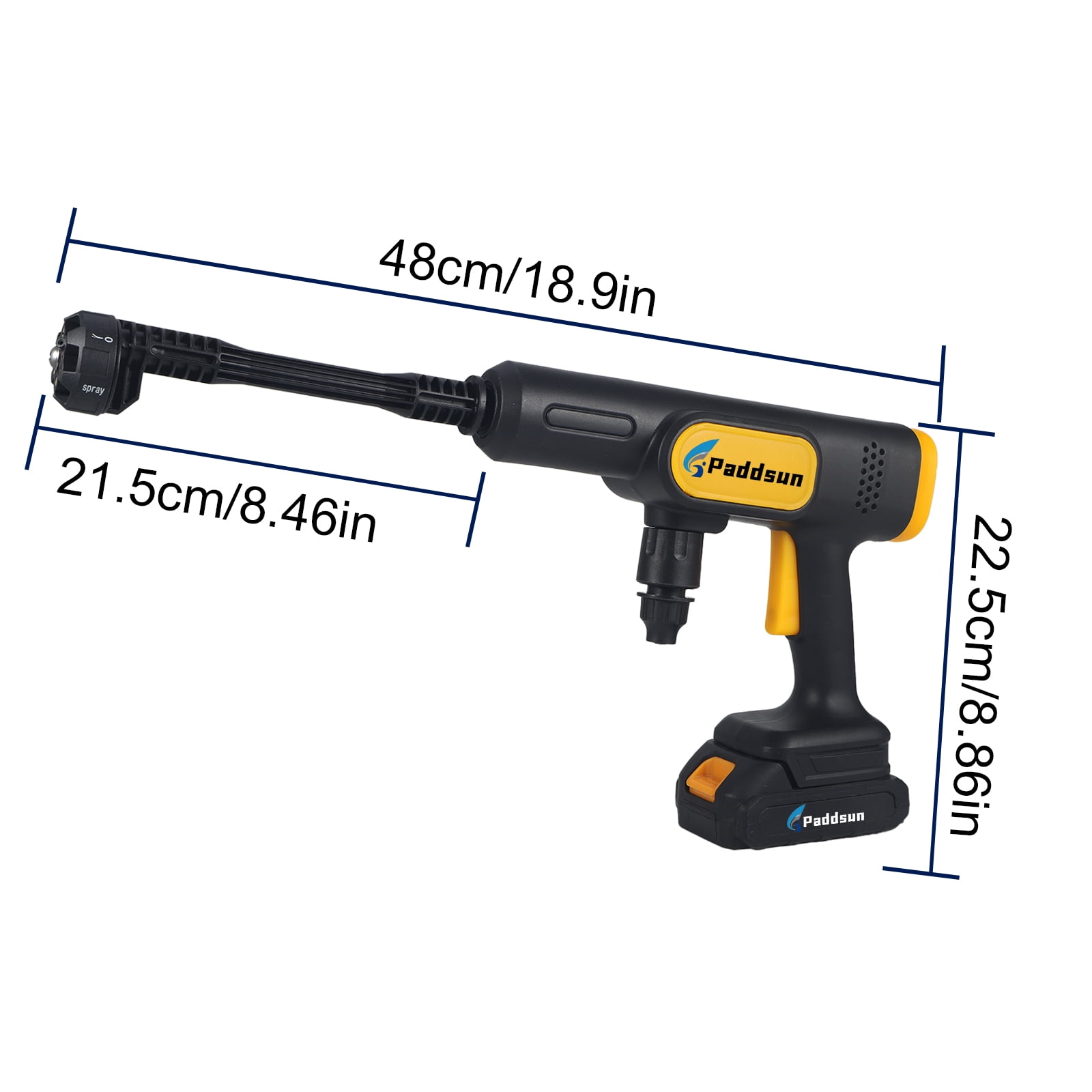 Paddsun Cordless Pressure Washer,  870PSI 21V Portable Pressure Washer 6-in-1 Nozzle Handheld Car Washer Power Cleaner for Car Patio Floor