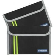 Gowinsee Upgrade 2 Pack 8"x 5" Fireproof Bag, Small Fireproof Money Bag, Cash Protecting Bag - Non-Itchy Silicone Coated Fire & Water Resistant Safe Bag for Valuables(Black)