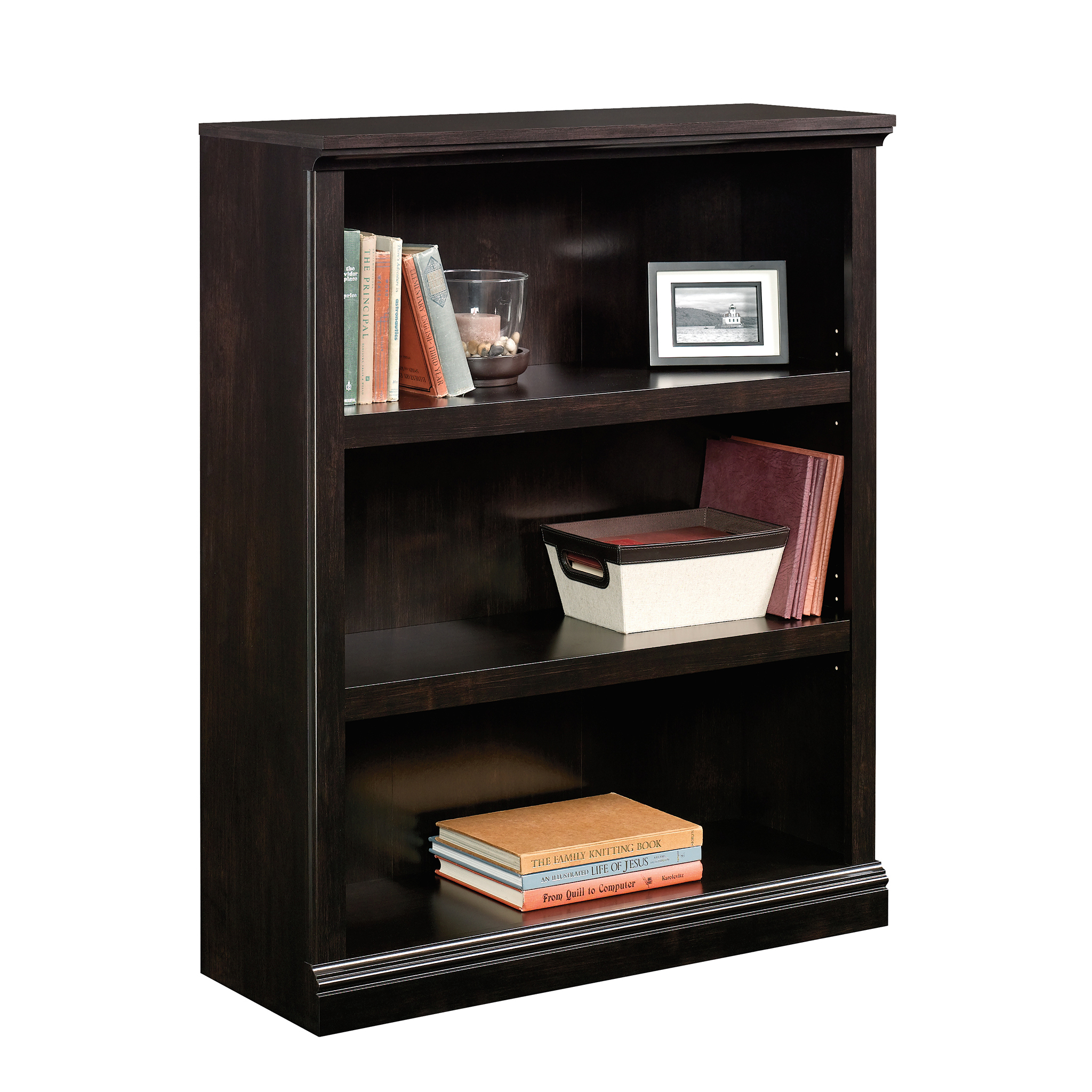 Sauder Select 3-Shelf Bookcase, Estate Black Finish photo 2
