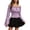 Purple, variant on erfcxs European Lace Off Shoulder Long Sleeve Blouse Ruffle Elegant Top