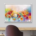 thumbnail image 3 of wall26 Framed Canvas Wall Art - Watercolor Style Various Colord Flowers - Giclee Print Gallery Wrap Modern Home Art Ready to Hang - 16"x24" White, 3 of 5