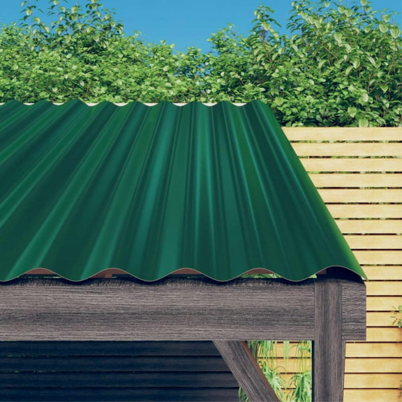 Casafoyer Roof Panels 36 pcs Powder-coated Steel Green 31.5"x14.2"