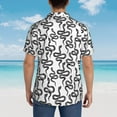 thumbnail image 6 of Balery Hand Drawn Snake Print Men's Hawaiian Shirts Short Sleeve Beach Shirt Relaxed Fit Vacation Button Down Shirts-3X-Large, 6 of 9
