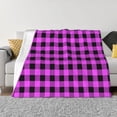 thumbnail image 1 of Fotbe Purple Black Buffalo Plaid Manta de Franela con Estampado, Manta Ultrasuave para Cama, Sofá, Auto, Hipoalergénica y Antibolitas-50"x40", 1 of 6