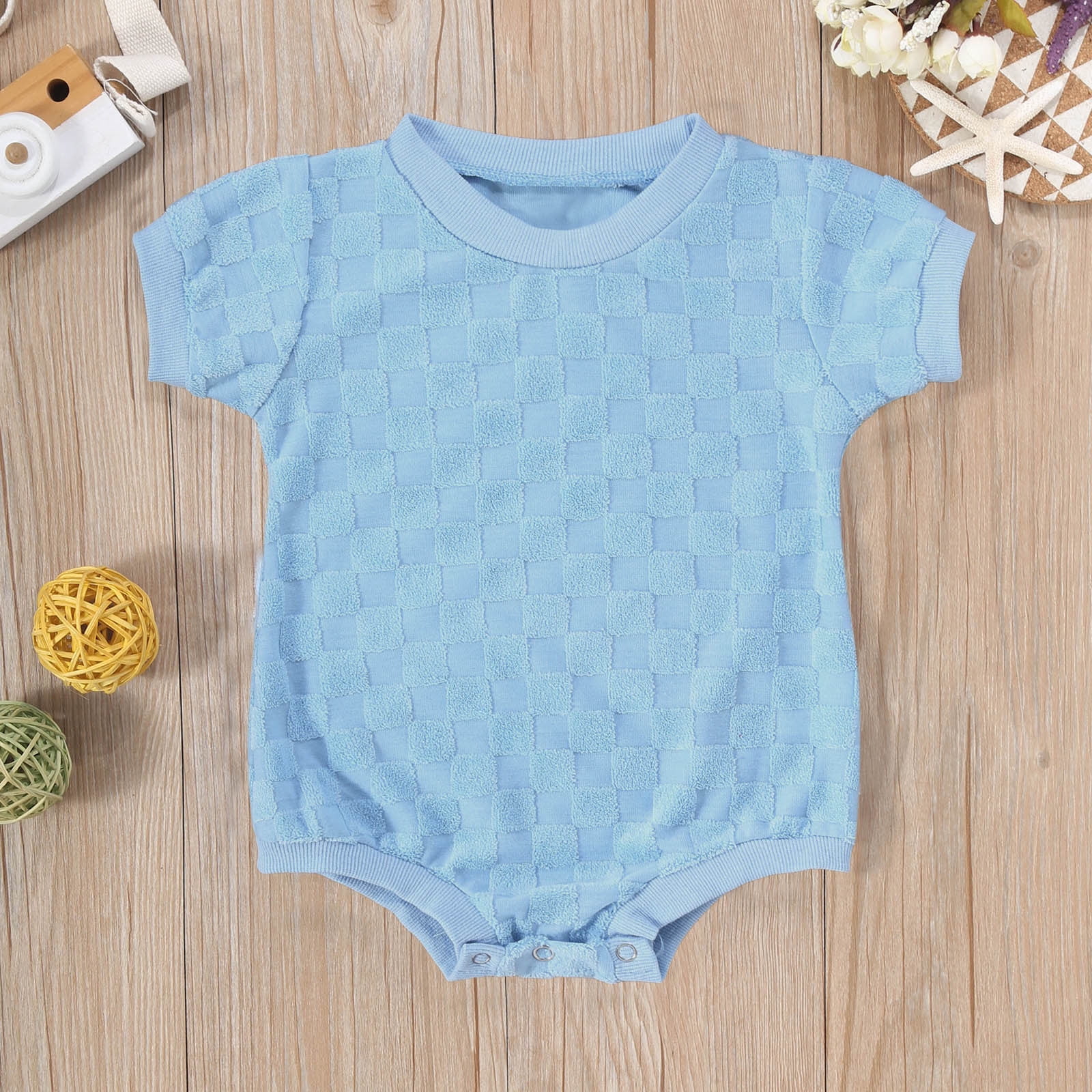 JHLZHS Girl Photoshoot Outfits Boys Girls Short Sleeve Plaid Romper Bodysuits Clothes Baby Girl Rompers 3-6 Months Baby Outfits Boy