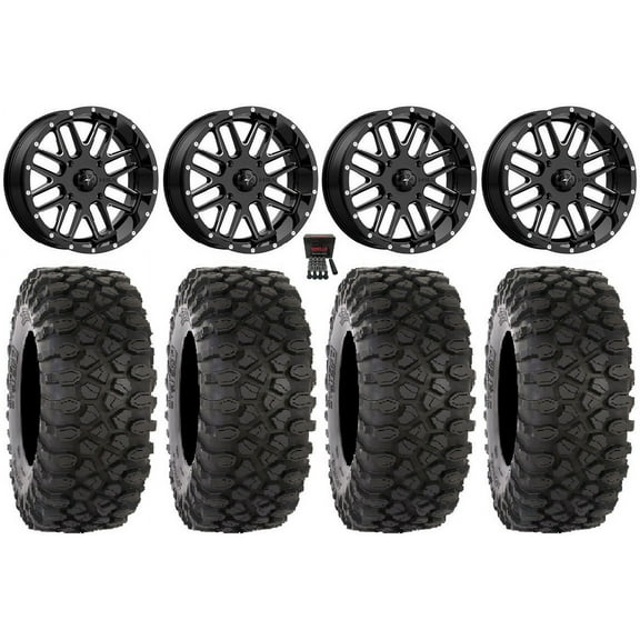 MSA Bandit 18" Wheels Milled 35" XC450 Tires Can-Am Commander Maverick Renegade Outlander Defender