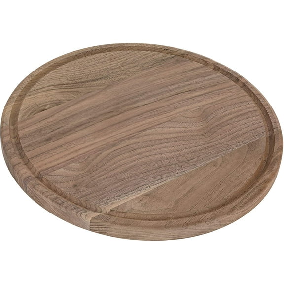 Härthwood Walnut Wood Cutting Board with Juice Groove | Genuine North American Black Walnut Prep & Serve Chopping & Carving | Made in USA Coconut Seasoning Oil Included Gift Packaging (12" round)