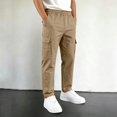 thumbnail image 2 of CONZONE Kids Boys Uniform Cargo Pants Wide Leg Baggy Chino Pants for Boys Elastic Waist Back To School Outdoor Joggers with Pockets, 2 of 6