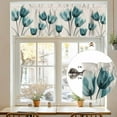 thumbnail image 7 of Teal Tulip Valances for Windows, 42 x 18in, Minimalist Modern Flower Art Linen Background Rod Pocket Kitchen Valance Curtain Light Filtering Window Treatments for Living Room Bedroom, 1 Panel, 7 of 7