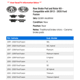 thumbnail image 2 of Rear Brake Pad and Rotor Kit - Compatible with 2013 - 2020 Ford Fusion 2014 2015 2016 2017 2018 2019, 2 of 2