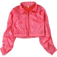 thumbnail image 1 of GUESS Womens Anya Ruched Cropped Jacket, red, L, 1 of 1