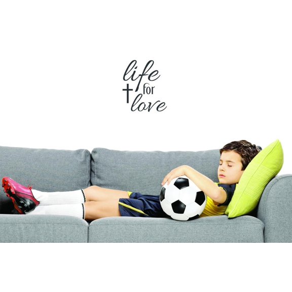 Custom Decals Life For Love Wall Art Size: 10 X 20 Inches Color: Black