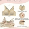 thumbnail image 5 of BIMEI Women Mastectomy Bra Breast Prosthesis with Pockets Wirefree Comfort Everyday Bra H24,Beige,38A/B/C, 5 of 7